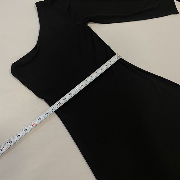 ~ Lauren Ralph Lauren S 1-Shoulder Maxi Dress Black A-line Fit&Flare Long Sleeve - Picture 6 of 15